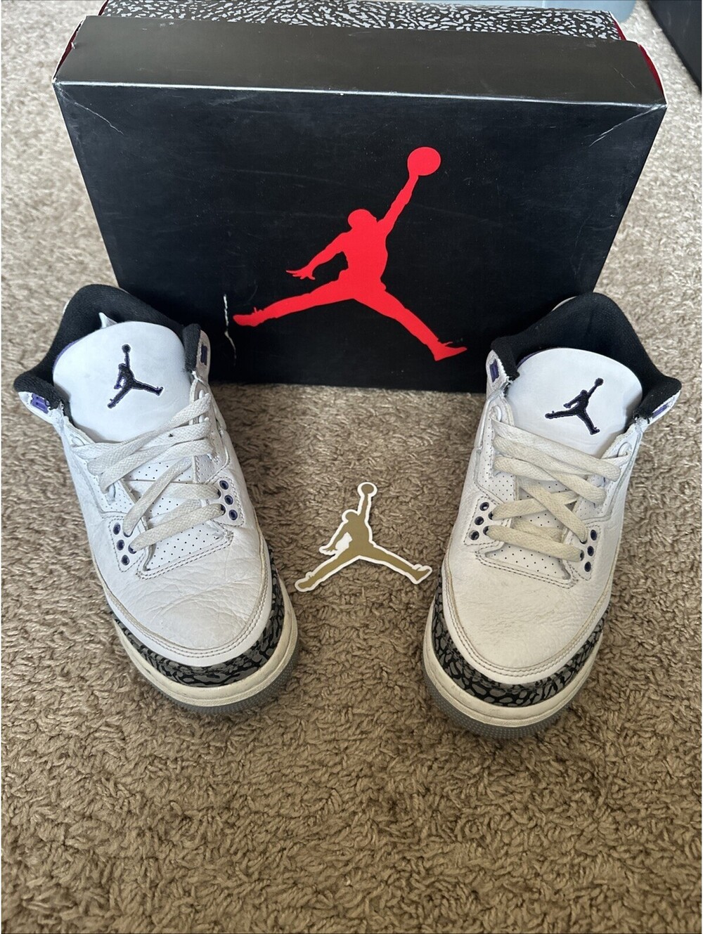 Jordan 3 Retro Mid Dark Iris Women's Sneakers Size 6.5Y